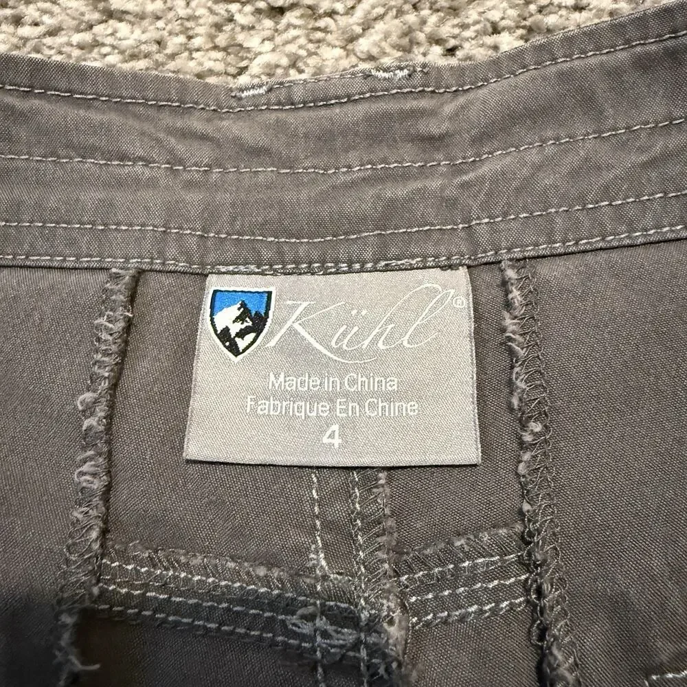 Kuhl Cargo Shorts Womens Size 4 Gray Vintage Patina Dye 11